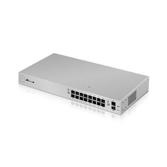 UBIQUITI UNIFI SWITCH 16 (USW-16-POE), 16-PORT 802.3AT POE GIGABIT SWITCH WITH SFP, 2-PORTS SFP, 8 PORTS POE+ IEEE 802.3AT/AF, POE OUTPUT 42W, 1.3" TOUCHSCREEN DISPLAY, NON-BLOCKING THROUGHPUT: 18 GBPS, SWITCHING CAPACITY: 36 GBPS,RACKMOUNTABLE