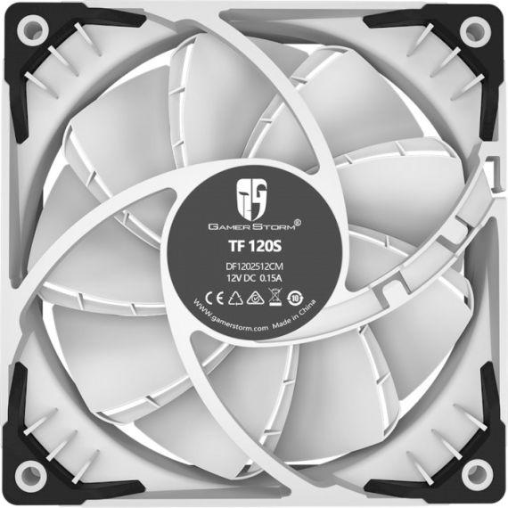 120MM CASE FAN - DEEPCOOL GAMER STORM TF SERIES "TF120S WHITE", 120X120X25MM, 500-1800RPM, 40000 HOURS, WHITE