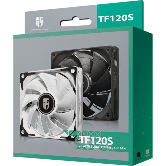 120MM CASE FAN - DEEPCOOL GAMER STORM TF SERIES "TF120S WHITE", 120X120X25MM, 500-1800RPM, 40000 HOURS, WHITE