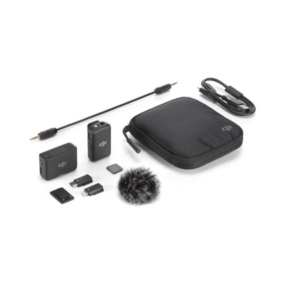 (952998) DJI KIT MICROPHONE WIRELESS (1TX+1RX), 1X MICROPHONE, 1 X RECEIVER, WIRELESS, OMNIDIRECTIONAL, ACTION RANGE 250M, MICROPHONE AUTONOMY 5.5H, RECEIVER AUTONOMY 5H