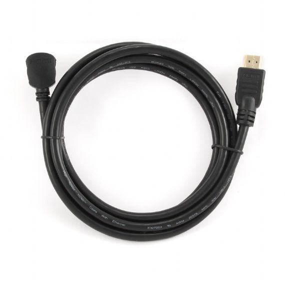 CABLE HDMI  CC-HDMI490-6, 1.8 M, HDMI V.1.4 90 DEGREES, MALE-MALE, BLACK CABLE WITH GOLD-PLATED CONNECTORS, BULK PACKING