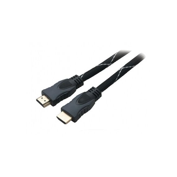 CABLE HDMI - 15M - BRACKTON "PROFESSIONAL" K-HDE-BKR-01500.BS,15 M,HIGH SPEED HDMI(R) CABLE WITH ETHERNET, MALE-MALE, UP TO 2160P 2KX4K, 3D CAPABLE, WITH 24K GOLD PLATED CONTACTS, BRAID 100% COPPER,2 FERRITES, DUST CAPS,BLACK/SILVER NYLON SLEEVE