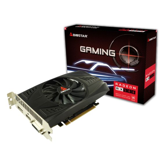 BIOSTAR GAMING RADEON(TM) RX 560  /  4GB GDDR5 128BIT 1275/6000MHZ, 1XDVI-D, 1XHDMI, 1XDP, DUAL FAN, 8CM SUPER DUAL COOLING FANSINK, AMD XCONNECT AND HDR READY, DX12&VULCAN, RETAIL (VA5615RF41)