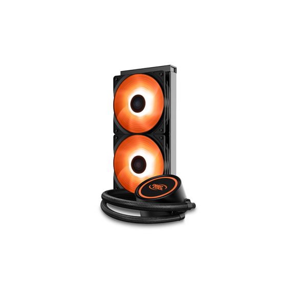 DEEPCOOL LIQUID COOLER "GAMMAXX L240 V2",  ANTI-LEAK TECH INSIDE, LGA2066/2011-V3/2011/1700/1200/1151/1150/1155 & AM5/AM4, 2X 120MM PWM FANS RGB LED, FANS: 500~1800RPM, PUMP: 2550RPM, 17.8DBA, 69.34CFM, 4 PIN, HYDRO BEARING