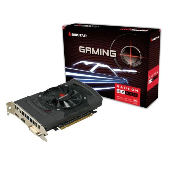 BIOSTAR GAMING RADEON(TM) RX 550  /  4GB GDDR5 128BIT 1183/6000MHZ, 512SP, 1XDVI-D, 1XHDMI, 1XDP, SINGLE FAN, RADEON FREESYNC TECHNOLOGY, AMD XCONNECT AND HDR READY, DX12&VULCAN, RETAIL (VA5505RF41)
