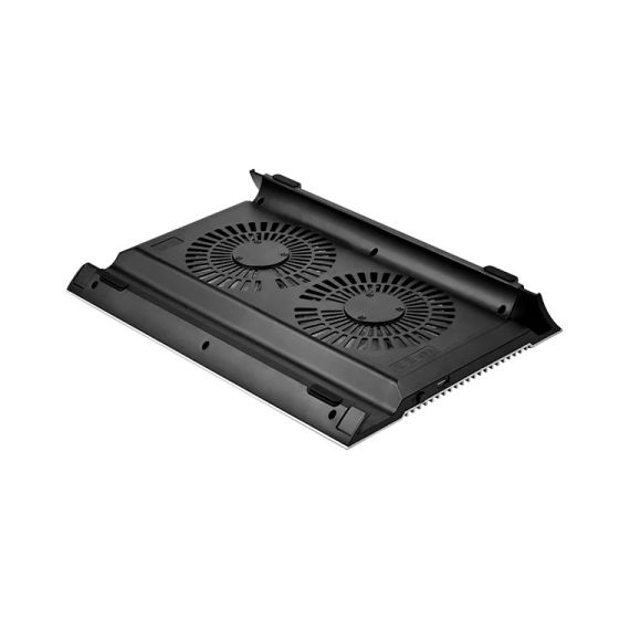 DEEPCOOL "N8", NOTEBOOK COOLING PAD UP TO 17", 2 FAN - 140MM, 1000RPM, <25DBA, 94.7CFM, 4X USB, ALL ALUMINUM EXTRUSION PANEL, SILVER