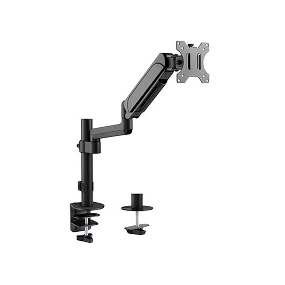 ARM FOR 1 MONITOR 17"-32" - GEMBIRD MA-DA1P-01, ADJUSTABLE DESK DISPLAY MOUNTING ARM, GAS SPRING 2-9 KG, VESA 75/100, ARM ROTATES, EXTENDS AND RETRACTS, TILTS TO CHANGE READING ANGLES, AND ALLOWS TO ROTATE DISPLAY FROM LANDSCAPE-TO-PORTRAIT MODE