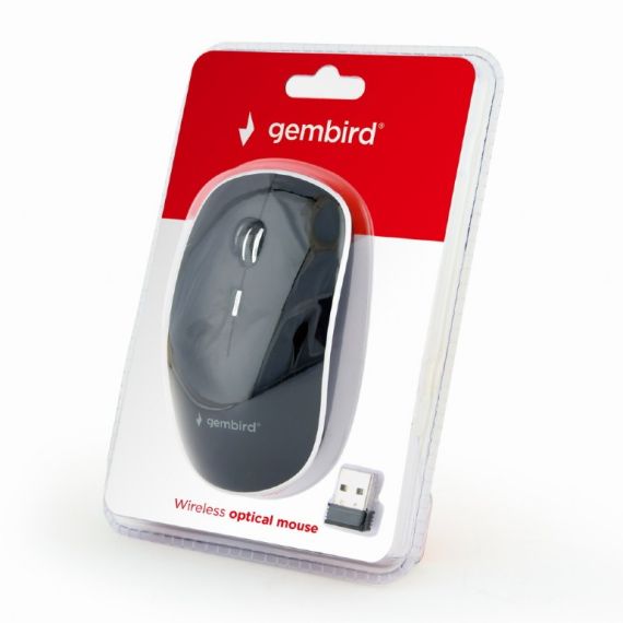 GEMBIRD MUSW-4B-01, WIRELESS OPTICAL MOUSE, 2.4GHZ, 4-BUTTON, 800/1200/1600DPI, NANO RECIVER, USB, BLACK