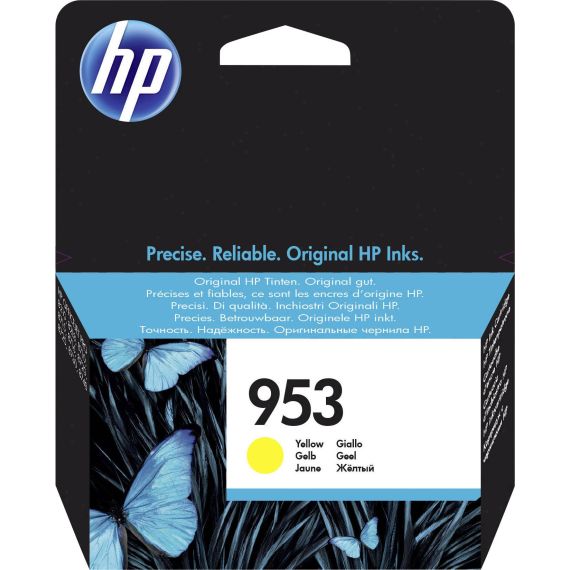 HP 953 (F6U14AE) YELLOW INK CARTRIDGE; (FOR HP OFFICEJET PRO 7720, 7730, 7740, 8710, 8720, 8725, 8728, 8730, 8740, 7740, 8218, 8715, 8718, 8719)
