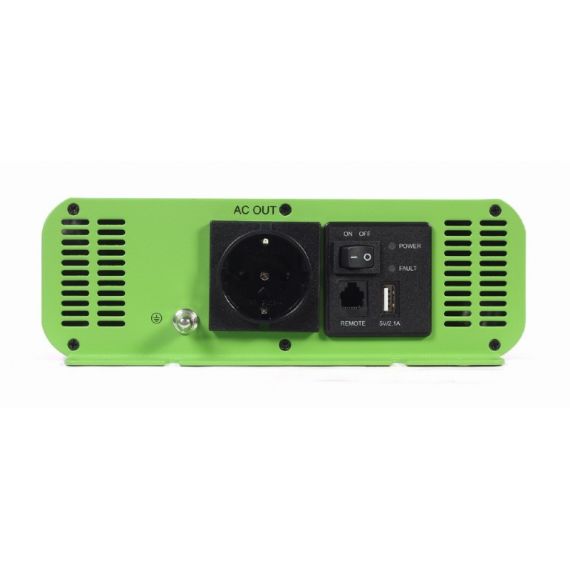 ENERGENIE EG-PWC-PS2000-01, 12 V PURE SINE WAVE CAR DC-AC POWER INVERTER, 2000 W, WITH USB PORT / 5V-2.1A, INPUT: 10-16 VDC (ACCUMULATOR DIRECTLY) - OUTPUT: 230 VAC +/- 10% AT 50 HZ (+/-1HZ), PURE SINE WAVE, THD < 3%, 90% EFFICIENCY