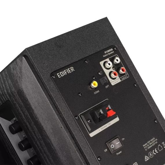 КОЛОНКИ EDIFIER R1380DB BLACK / 42W RMS / 2X RCA / OPTICAL / COAXIAL / AUX / REMOTE CONTROL / WOODEN / (4"+1")