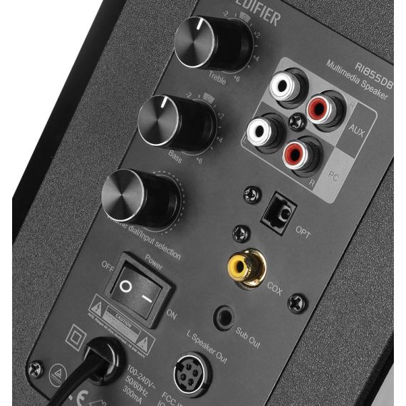 КОЛОНКИ EDIFIER R1855DB MATTE BLACK / 70W RMS / BLUETOOTH 4.0 /  AUX / RCAX2 / OPTICAL / COAXIAL / REMOTE CONTROL / WOODEN