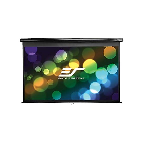 ELITE SCREENS 84" (16:9) 186 X 105CM, MANUAL PROJECTION SCREEN, PULL DOWN, BLACK