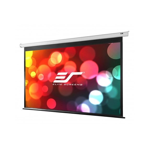 ELITE SCREENS 100" (4:3) 203 X 152 CM, ELECTRIC PROJECTION SCREEN, SPECTRUM SERIES WITH IR/LOW VOLTAGE 3-WAY WALL BOX, WHITE