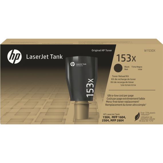 HP W153X (W1530X) BLACK HIGH YIELD TONER RELOAD KIT FOR LASERJET TANK 1502W, 2502DW, 1602W, 2602DN, 2602SDN, 2602SDW