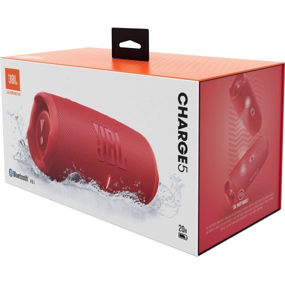 ПОРТАТИВНАЯ ВОДОНЕПРОНИЦАЕМАЯ КОЛОНКА С POWERBANK JBL CHARGE 5 RED / 30W RMS / BLUETOOTH 5.1/ IP67/ BATTERY LIFE (UP TO) 20 HR