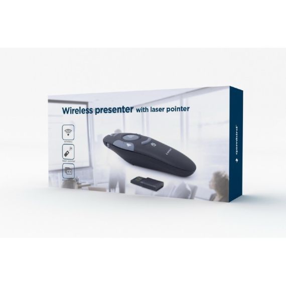 GEMBIRD WP-L-01 WIRELESS PRESENTER WITH LASER POINTER, WIRELESS 2.4 GHZ, POWER SUPPLY: 2 X AAA BATTERY, UP TO 10 M, NET WEIGHT: 84 G