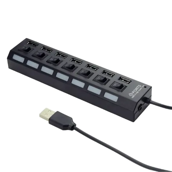 ADAPTOR HUB GEMBIRD UHB-U2P7-04, NEGRU