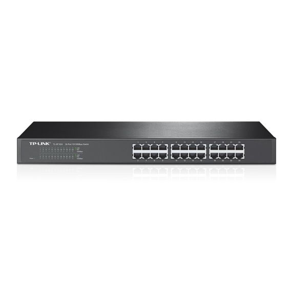 КОММУТАТОР TP-LINK TL-SF1024 / 24 PORT / 100MB / RJ45 / 1U 19-INCH RACK-MOUNTABLE STEEL CASE