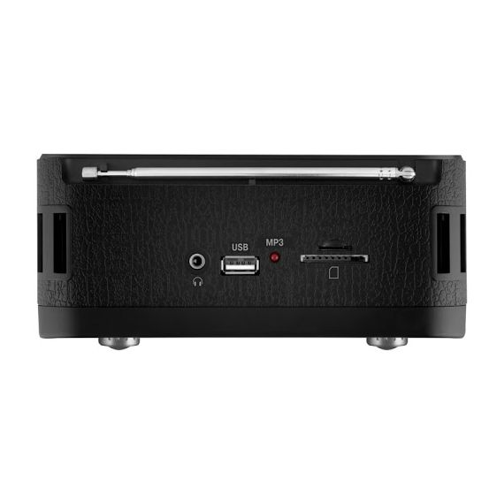 SVEN SRP-555 BLACK-SILVER, FM/AM/SW RADIO, 3W RMS, BUILT-IN AUDIO FILES PLAYER FROM USB-FASH, MICROSD AND SD CARD STORAGE DEVICES, TELESCOPIC SWIVEL ANTENNA, HEADPHONES JACK ,BUILT-IN BATTERY