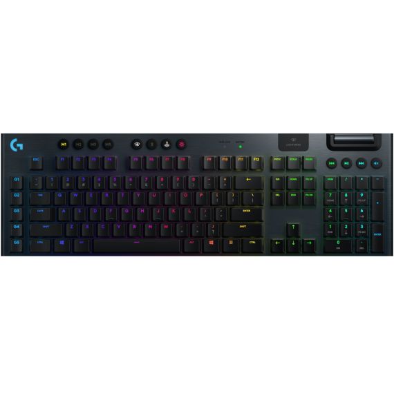 LOGITECH GAMING MECHANICAL KEYBOARD G915  LIGHTSYNC RGB, LOW PROFILE, 5 DEDICATED G-KEYS, 22 LIGHTING PROFILES, LIGHTSPEED WIRELESS, BLUETOOTH,  USB, BLACK- RUS
