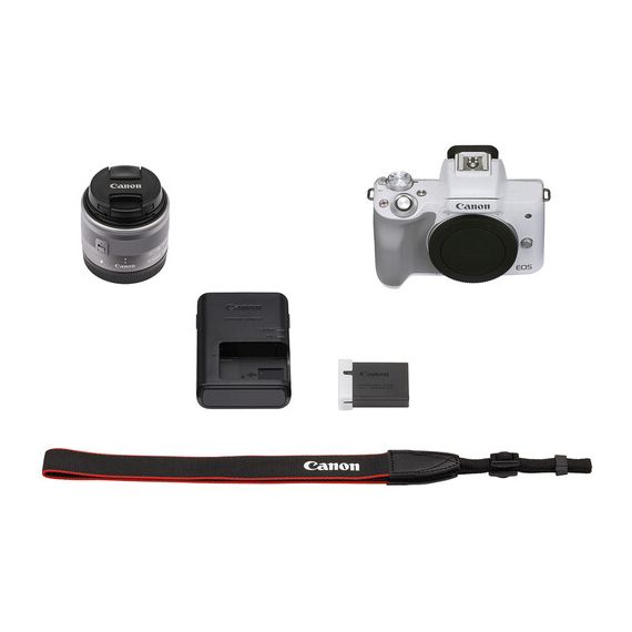 MIRRORLESS CAMERA CANON EOS M50 MARK II + 15-45 F/3.5-6.3 IS STM WHITE (4729C028)