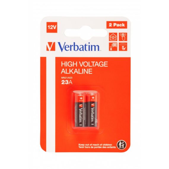 ЩЕЛОЧНАЯ БАТАРЕЯ VERBATIM 12V A23 / MN21 , 2 PACK