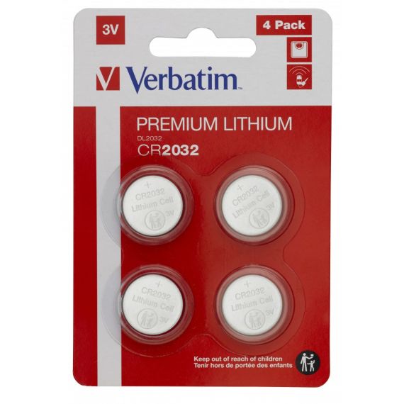 ЛИТИЕВАЯ БАТАРЕЙКА VERBATIM CR2032 3V, 4 PACK
