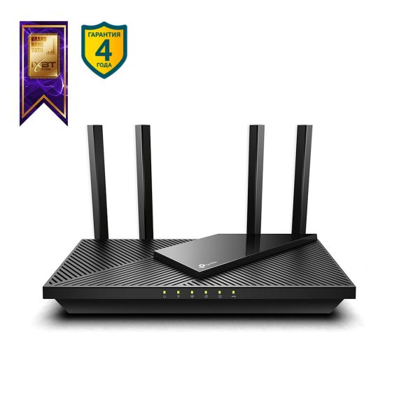 WI-FI РОУТЕР TP-LINK ARCHER AX55 / AX3000 DUAL BAND / WI-FI6 / GIGABIT / 1WAN+4LAN / USB3.0 / 4 EXTERNAL ANTENNAS