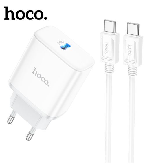 USB-ЗАРЯДНОЕ УСТРОЙСТВО HOCO C104A STAGE SINGLE PORT / 1 X USB-C / UP TO PD20W / QC3.0 / WHITE