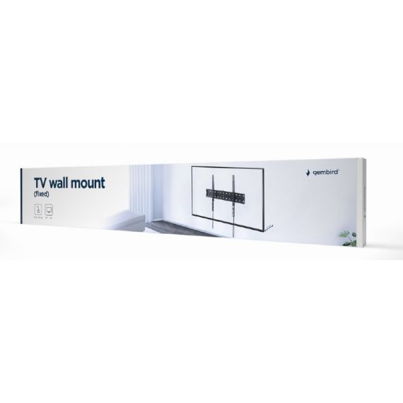 TV-WALL MOUNT FOR 37-70"- GEMBIRD "WM-70F-01", FIXED, MAX. 40 KG, DISTANCE TV TO WALL: 25 MM, MAX. VESA 600 X 400, BLACK