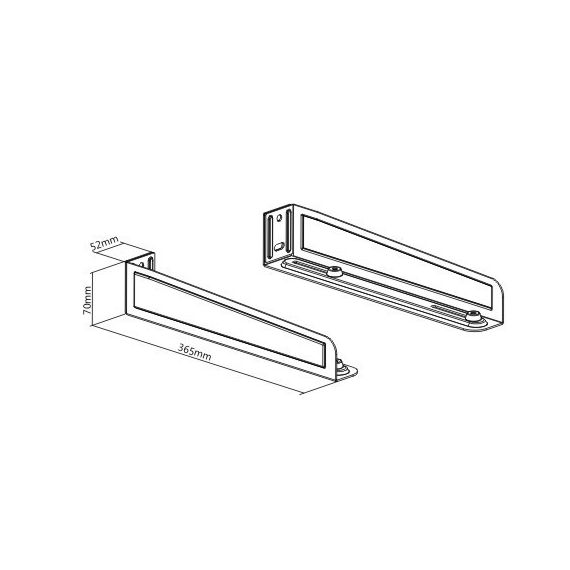 UNIVERSAL HEAVY DUTY STEEL WALL BRACKETS GEMBIRD "WM-U35-01-W", 365 X 52 X 70 MM, FIXED, MAX. 35 KG, WHITE