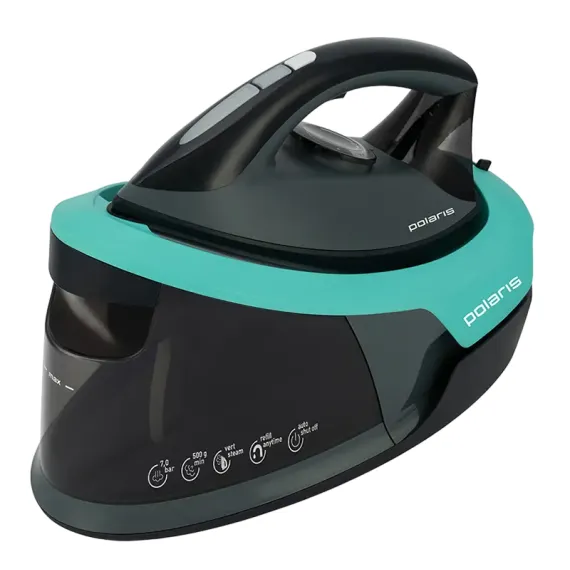 УТЮГ С ПАРОГЕНЕРАТОРОМ POLARIS PSS7700K, 2800ВТ, БИРЮЗОВЫЙ | ЧЕРНЫЙ