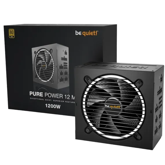 БЛОК ПИТАНИЯ ДЛЯ КОМПЬЮТЕРОВ BE QUIET! PURE POWER 12 M, 1200ВТ, ATX, ПОЛНОСТЬЮ МОДУЛЬНЫЙ