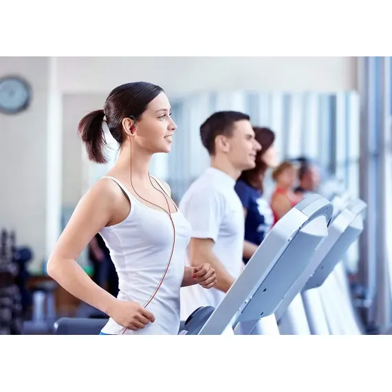 CASTI PENTRU SPORT PANASONIC RP-HS34E, CU FIR, ROSU