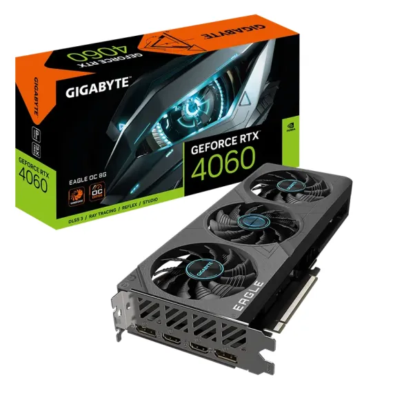 ВИДЕОКАРТА GIGABYTE GV-N4060EAGLE OC-8GD,  8GB GDDR6 128БИТ (GV-N4060EAGLE OC-8GD)