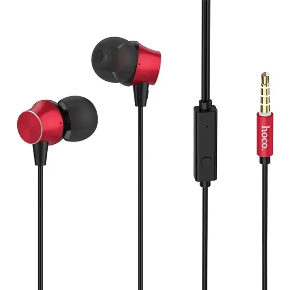 CASTI PENTRU TELEFOANE MOBILE HOCO M51, CU FIR, ROSU