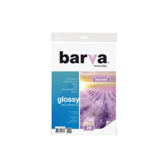 BARVA SELF-ADHESIVE GLOSSY PAPER A4 20P