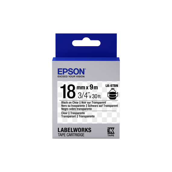 EPSON LK-5TBN BLACK/TRANSPARENT