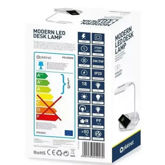 НАСТОЛЬНАЯ ЛАМПА PLATINET PDL1930W , БЕЛЫЙ