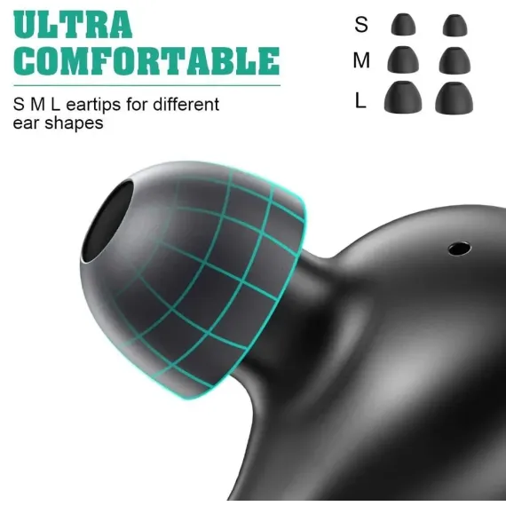 CASTI PENTRU TELEFOANE MOBILE XIAOMI QCY T5, BLUETOOTH, NEGRU