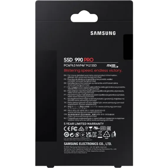 НАКОПИТЕЛЬ SSD SAMSUNG 990 PRO  MZ-V9P2T0BW, 2000ГБ, MZ-V9P2T0B/AM