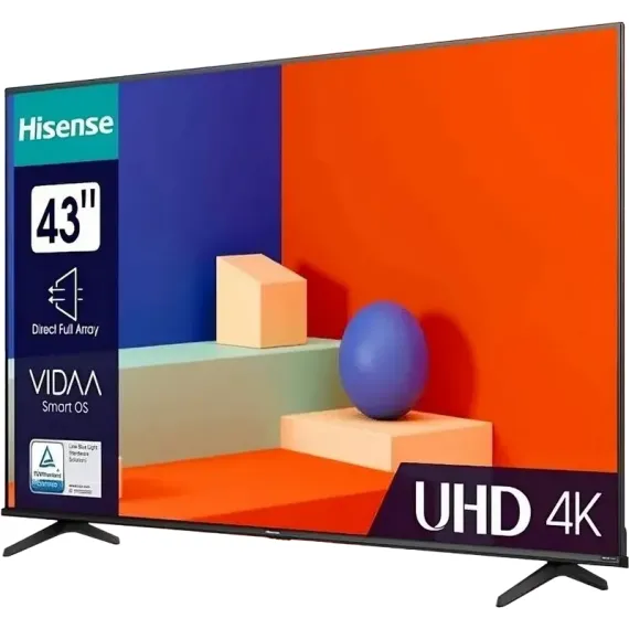 43" LED SMART TV HISENSE 43A6K, 3840X2160 4K UHD, VIDAA U6.0, NEGRU