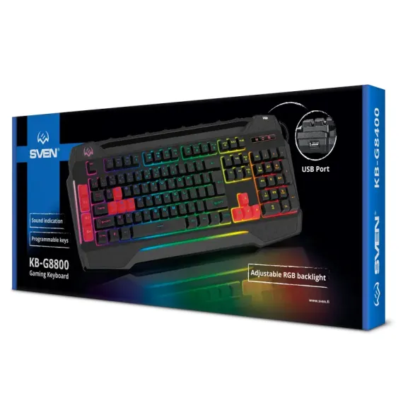 TASTATURA SVEN KB-G8800, CU FIR, NEGRU