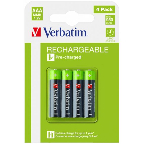 АККУМУЛЯТОРНЫЕ БАТАРЕИ VERBATIM  AAA/ HR03 950 MAH, 4 PACK