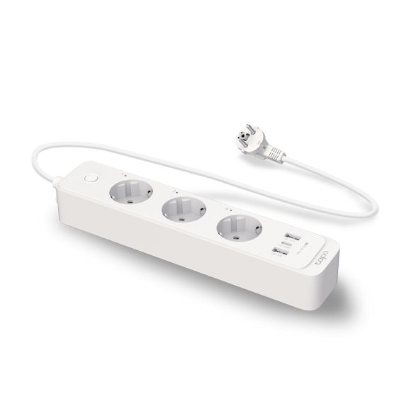 POWER STRIP  TP-LINK TAPO P300, WHITE, SMART WI-FI POWER STRIP, 3 X SMART SOCKETS / USB-C / 2 X USB-A, INDIVIDUAL CONTROL, MAXIMUM LOAD: 23KW / 10A, UP TO 18W PD AND QC3.0, SCHEDULE & TIMER, REMOTE CONTROL, AWAY MODE