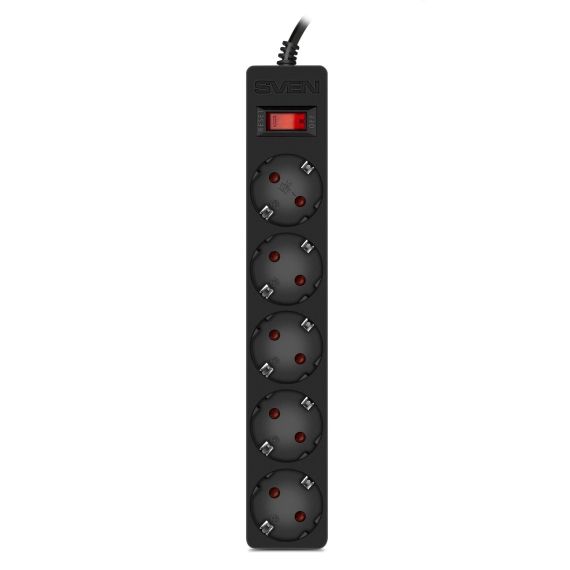 ФИЛЬТР СЕТЕВОЙ SVEN SF-05E / 5 SOCKETS / 3.0M / CHILDREN PROTECTION / BLACK