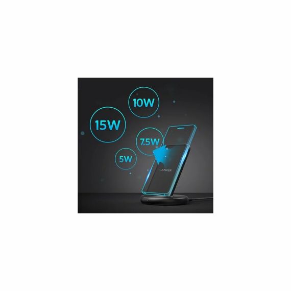 БЕСПРОВОДНОЕ ЗАРЯДНОЕ УСТРОЙСТВО ANKER POWERWAVE II STAND / 15W / MULTIPROTECT SAFETY SYSTEM / BLACK