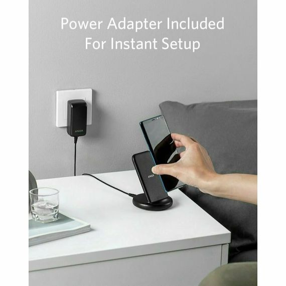 БЕСПРОВОДНОЕ ЗАРЯДНОЕ УСТРОЙСТВО ANKER POWERWAVE II STAND / 15W / MULTIPROTECT SAFETY SYSTEM / BLACK