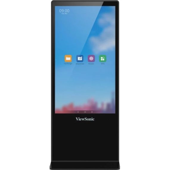 VIEWSONIC EP5542T, DIGITAL TOUCH EPOSTER KIOSK, 55" (3840X2160), PORTRAIT MODE ONLY, 16/7, 450NITS, 1300:1, 2GB RAM / 16GB STORAGE, HDMI X 3, DISPLAYPORT, LAN (RJ-45), USB-A X 3, AUDIO LINE-IN/OUT, ANDROID OS, SPEAKERS 2 X 10W, BLACK